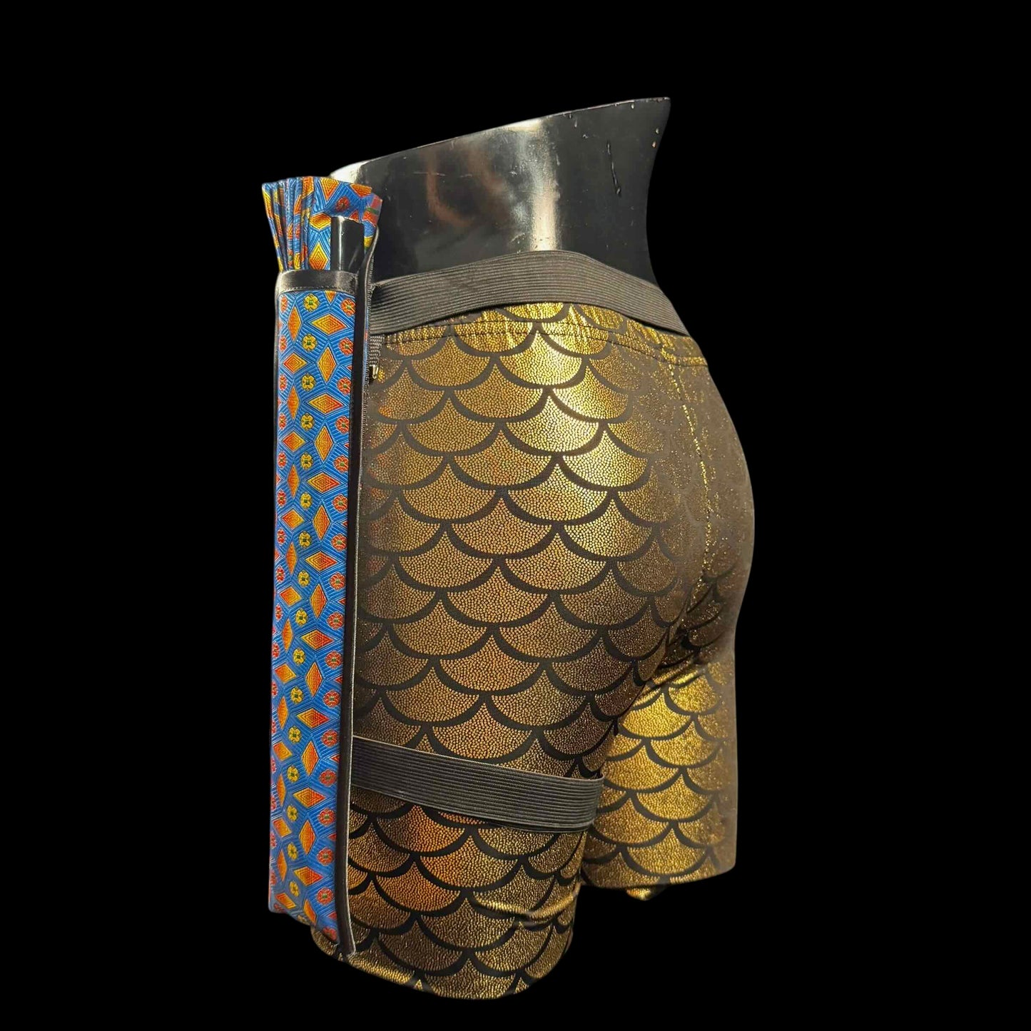 Großer handgefertigter Bambus Rave Fächer mit Holster - Limited edition diamond brocade - Fanmans Fanshop