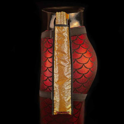 Handmade large bamboo rave fan with holster - Brocade Queen