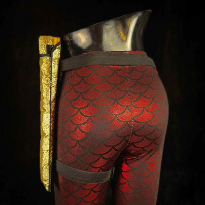 Handmade large bamboo rave fan with holster - Brocade Queen