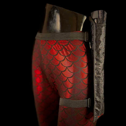 Handmade large bamboo rave fan with holster - Brocade Queen