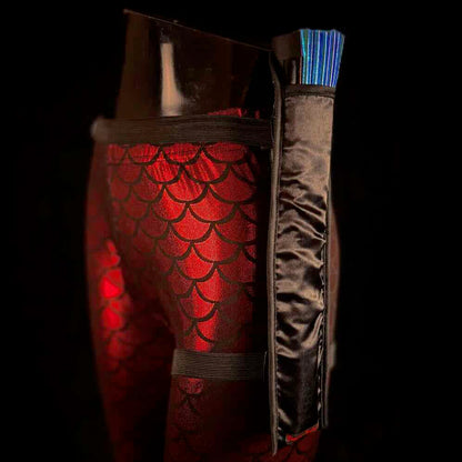 Handmade large bamboo rave fan with holster - Brocade Queen