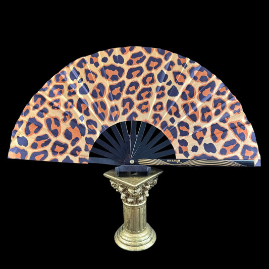 Handmade large bamboo rave fan with holster - Brocade Queen