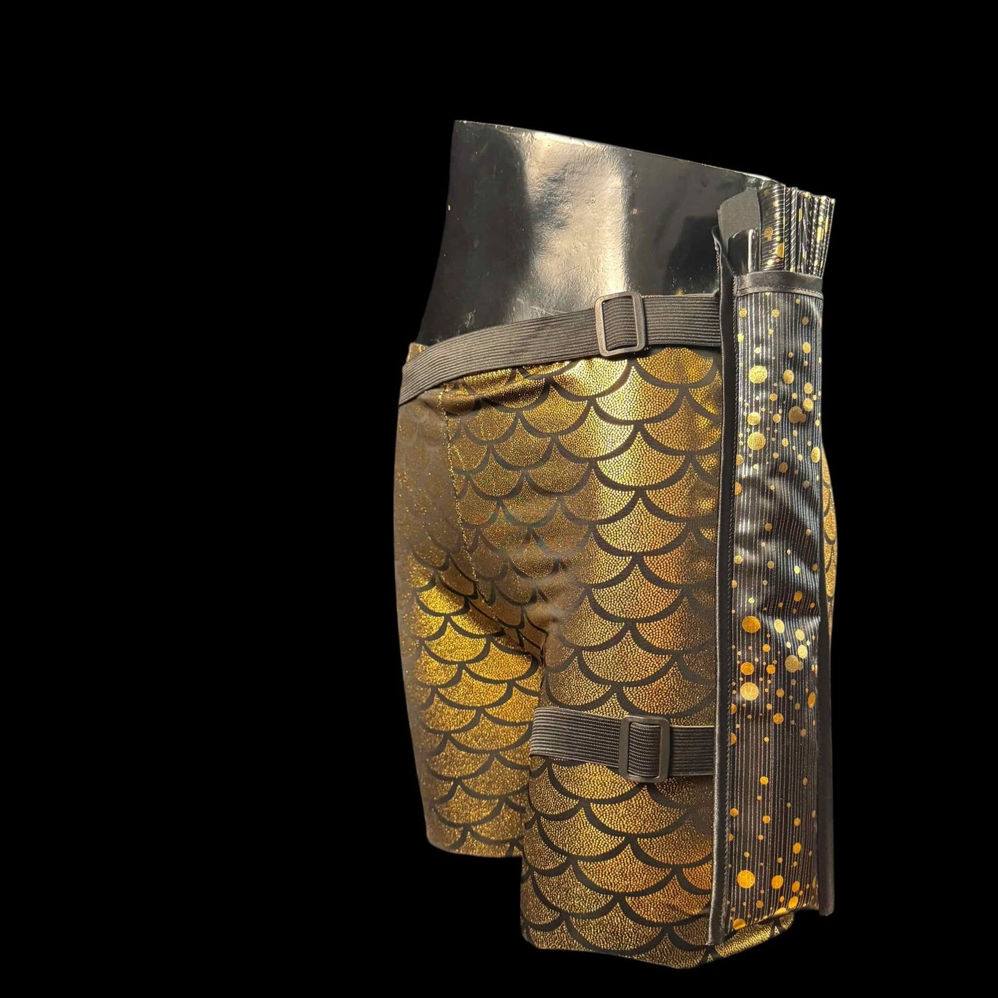 Handmade large bamboo rave fan with holster - Brocade Queen