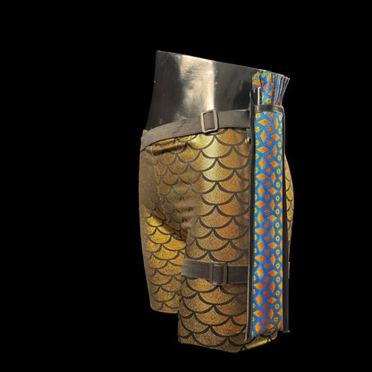 Handmade large bamboo rave fan with holster - Brocade Queen