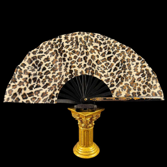 Handmade large bamboo rave fan with holster - Brocade Queen