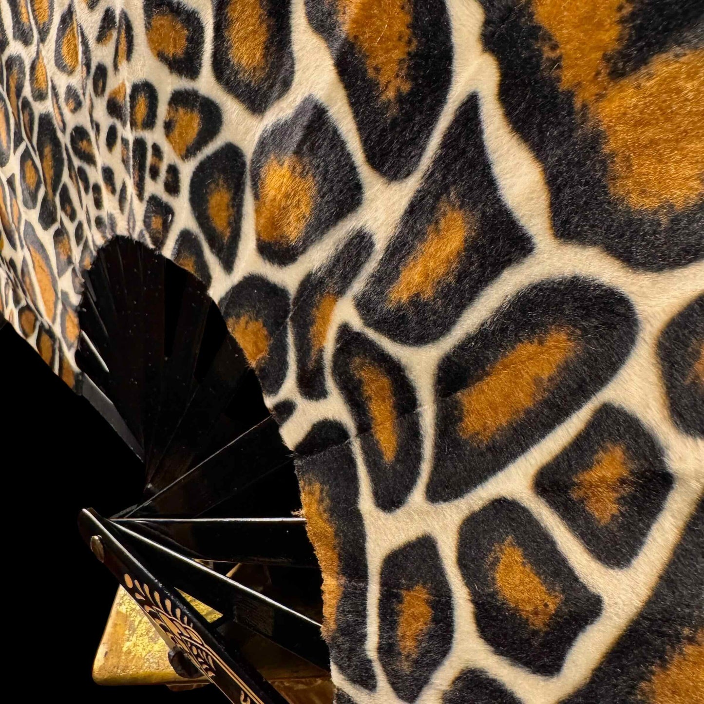 Handmade large bamboo rave fan with holster - Brocade Queen