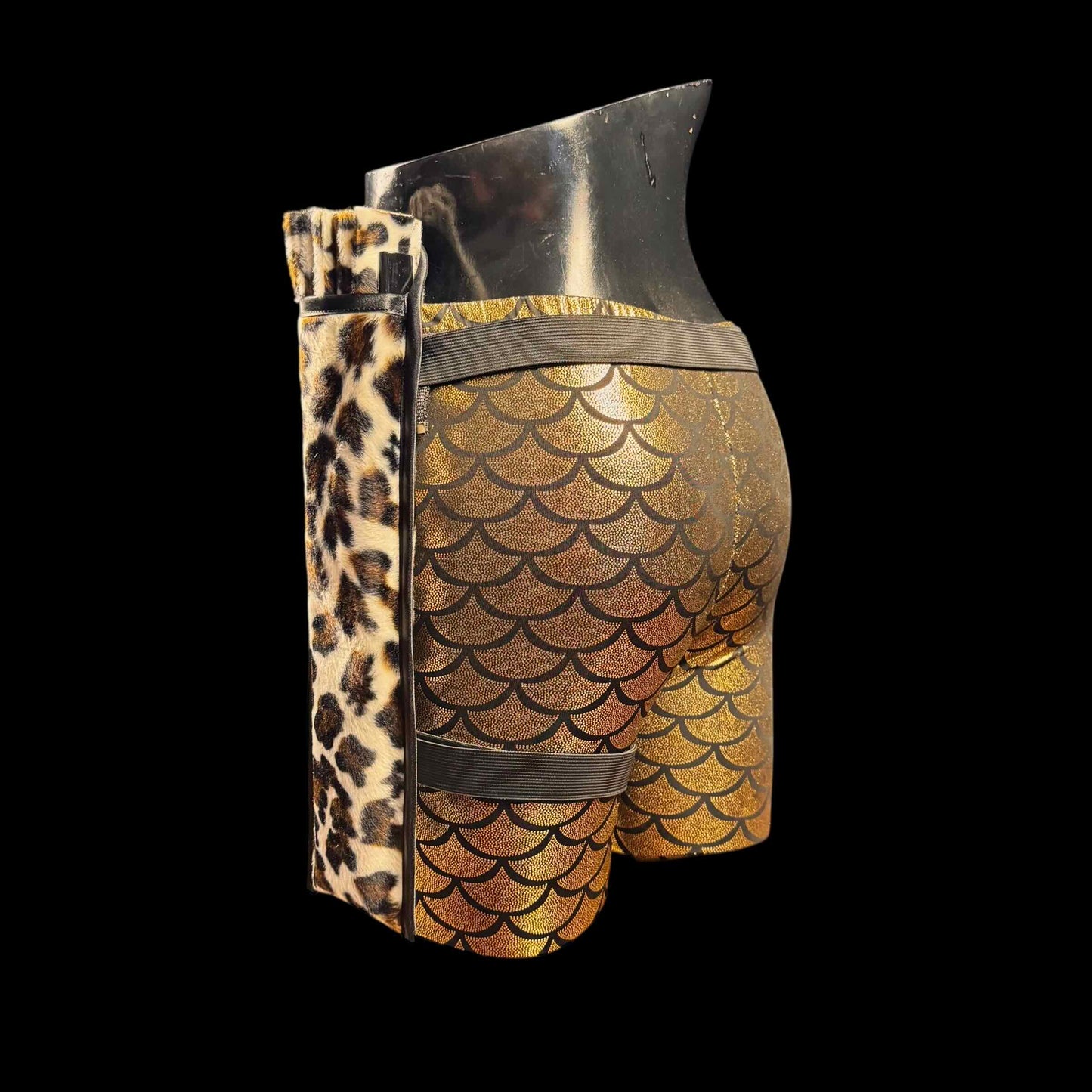 Handmade large bamboo rave fan with holster - Brocade Queen