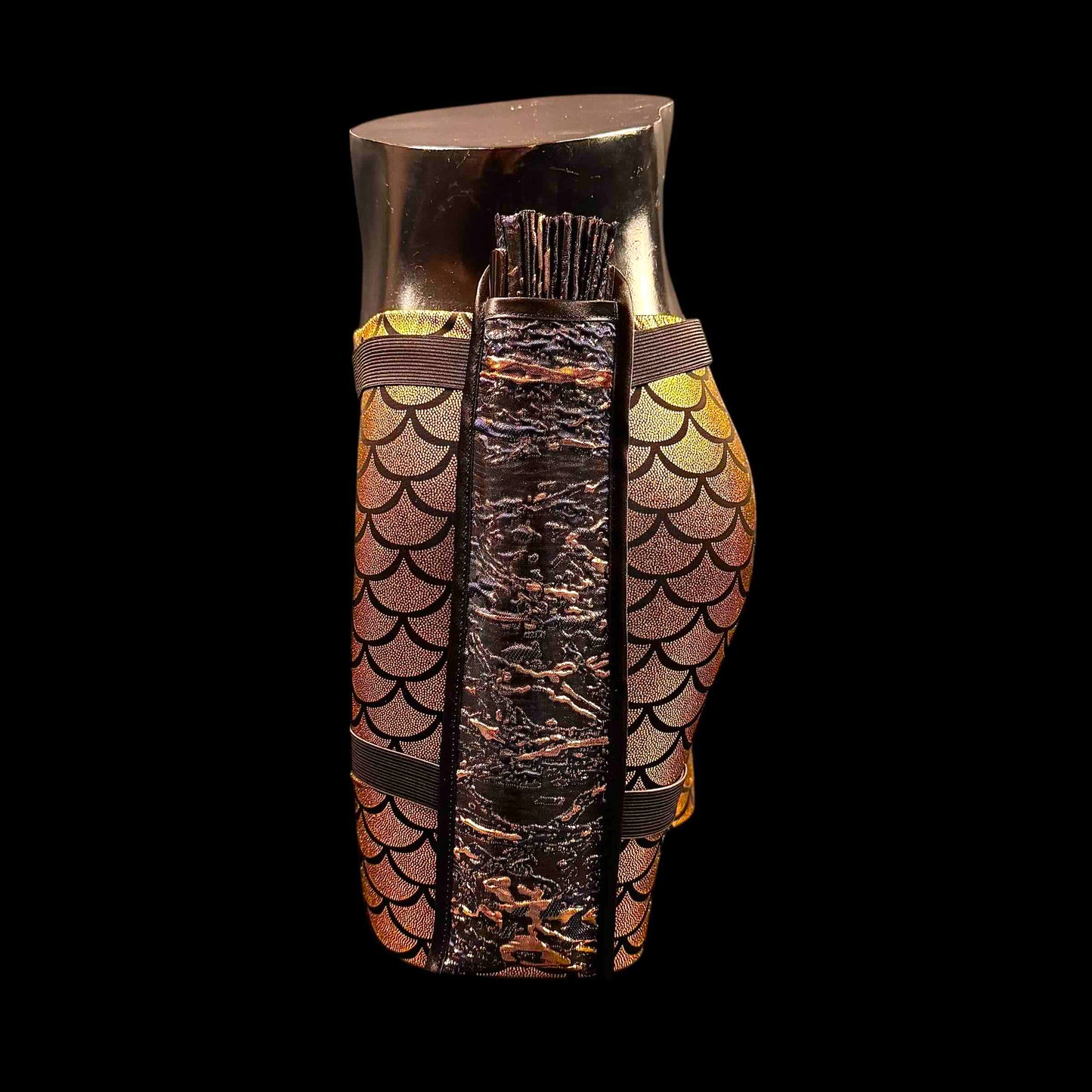 Handmade large 35cm bamboo rave fan with holster - Empress of wind