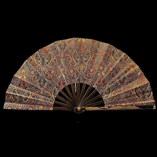 Kleiner 28cm handgefertigter Bambus Rave Fächer mit Holster - Swooshy Royal non - plus - ultra - Fanmans Fanshop