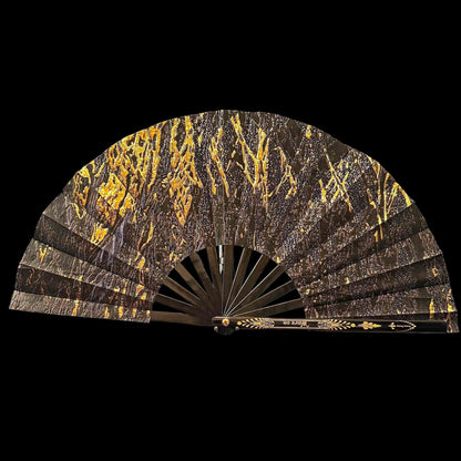 Handmade large 35cm bamboo rave fan with holster - Empress of wind