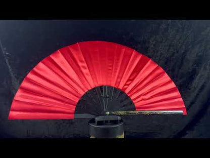 Handmade large bamboo rave fan with holster - Brocade Queen